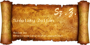 Széplaky Zoltán névjegykártya